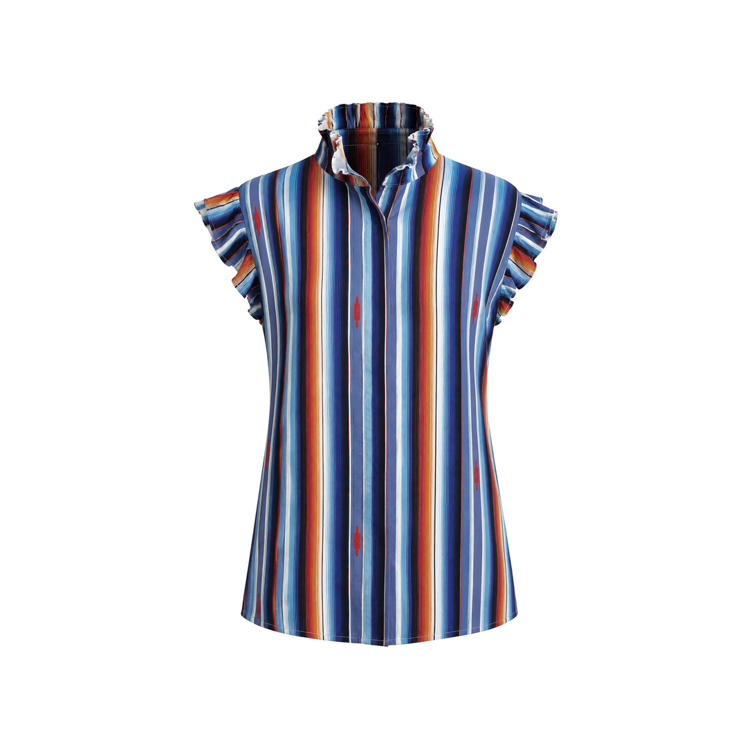 Sleeveless Ruffle Blouse - Linen