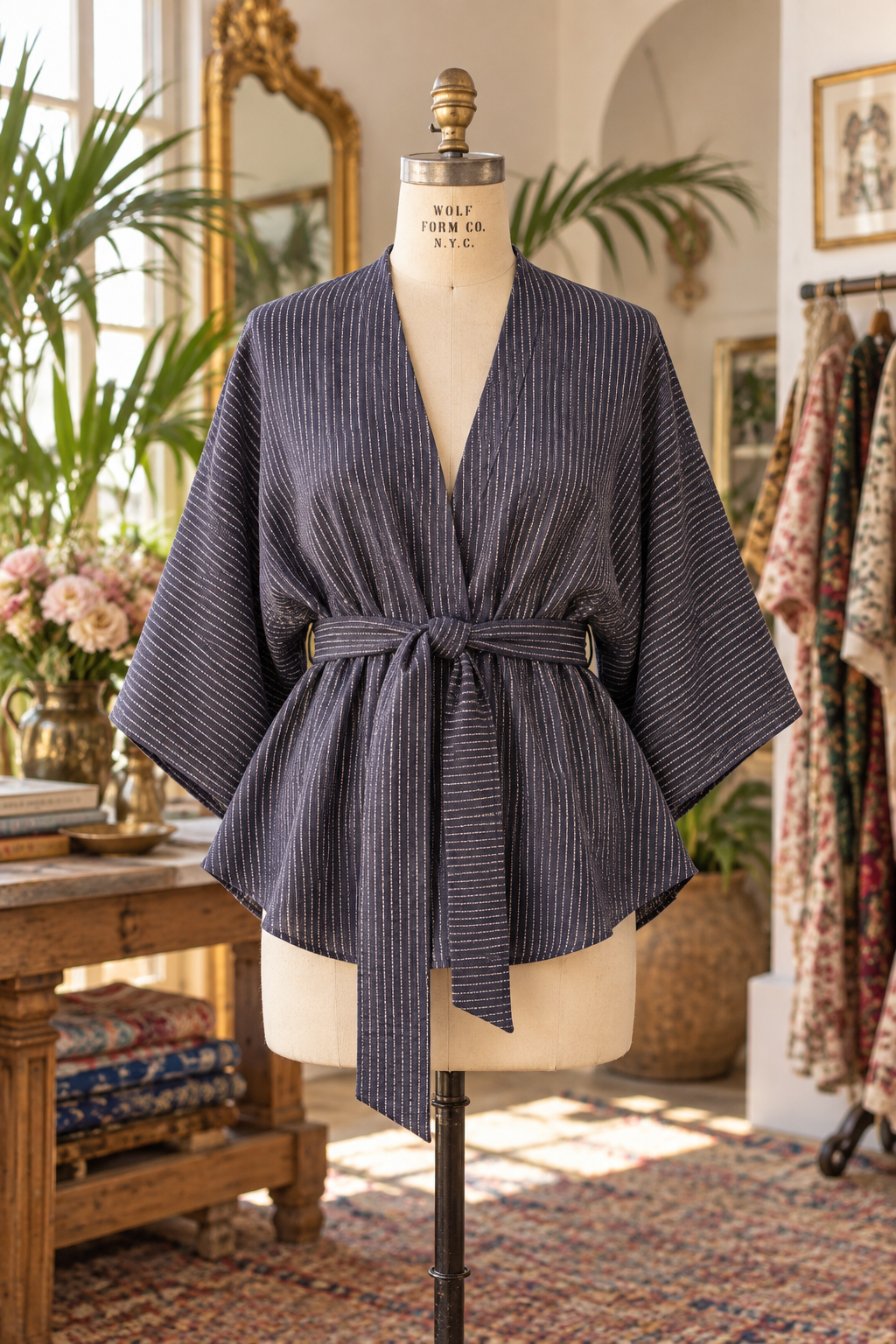 KG Rosemary Kimono Jacket in Navy Dutchcloth