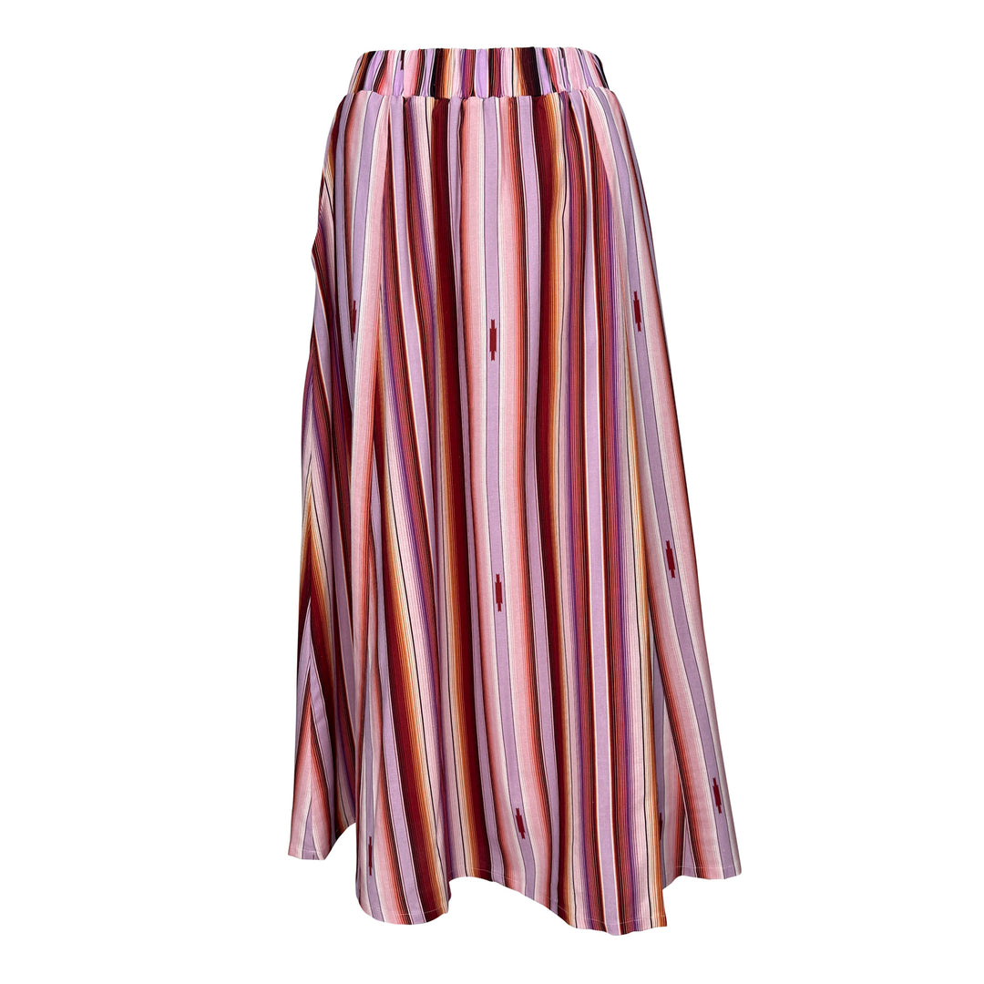 Elastic Waist A Line Skirt - Linen