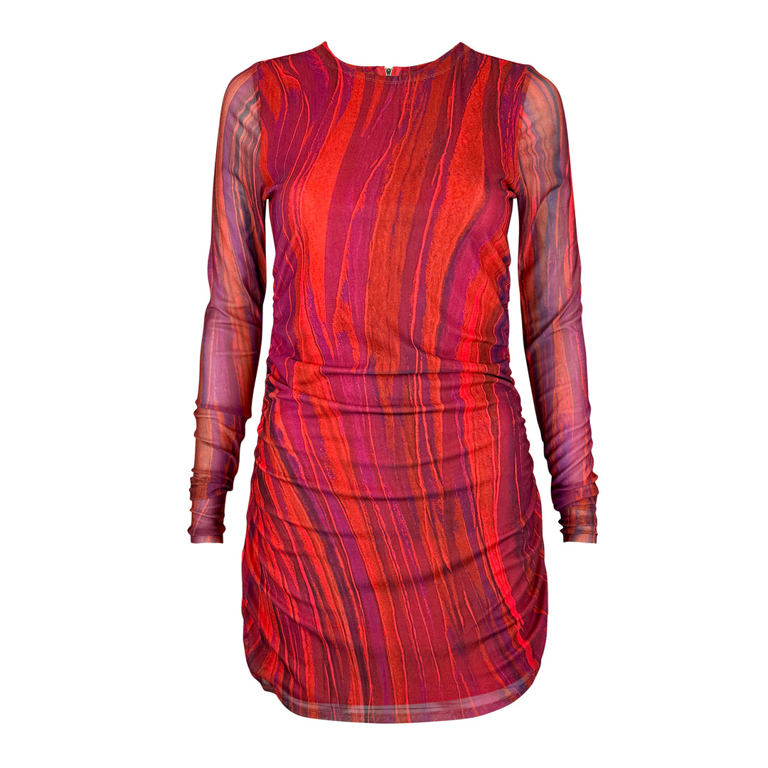 Short Mesh Dress with Ruching