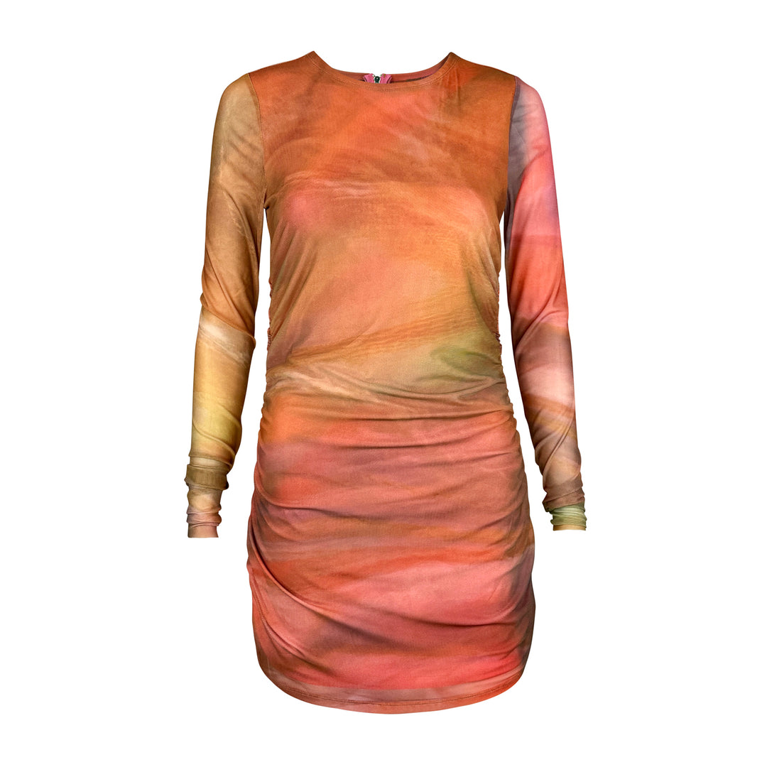 Short Mesh Dress with Ruching