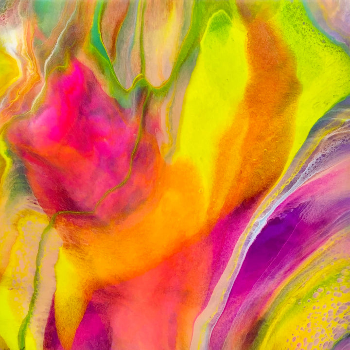 Abstract art with vibrant colors and fluid textures
