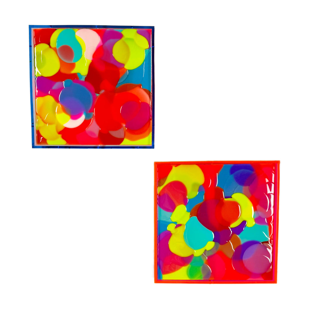 Nerds - 10 x 10 in Resin Painting (Set of 2) Framed