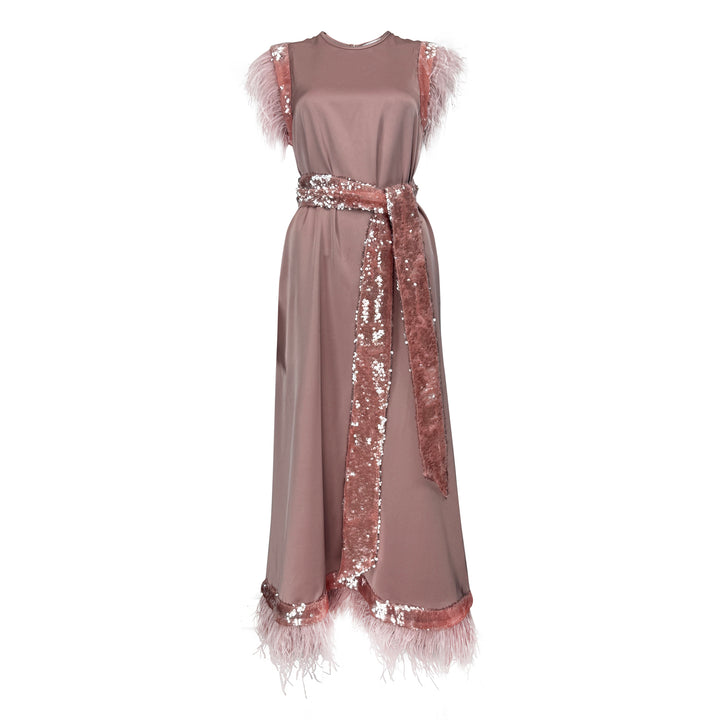 Feather Sequin Cocktail Dress