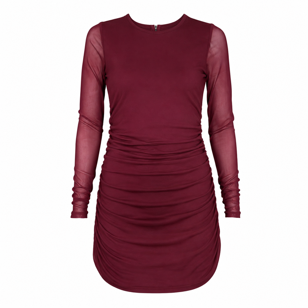 Short Mesh Dress with Ruching