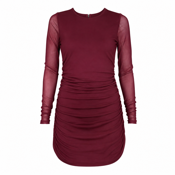Short Mesh Dress with Ruching