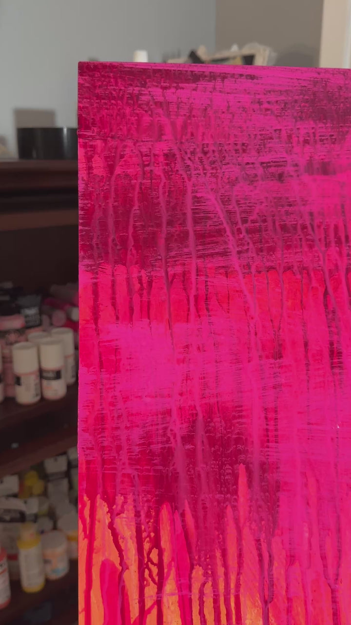 Heaven Falls, Earth Rises - Original Abstract Painting with Custom Frame