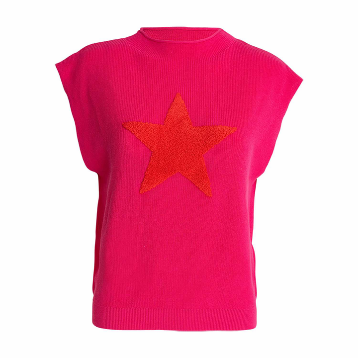 superstar-knit-top-blouse-star-cotton-hot-pink-alana-kay-art-1