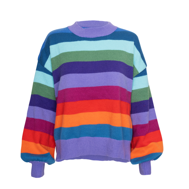 happy stripes pullover sweater easy to wear everyday sweater boost your mood